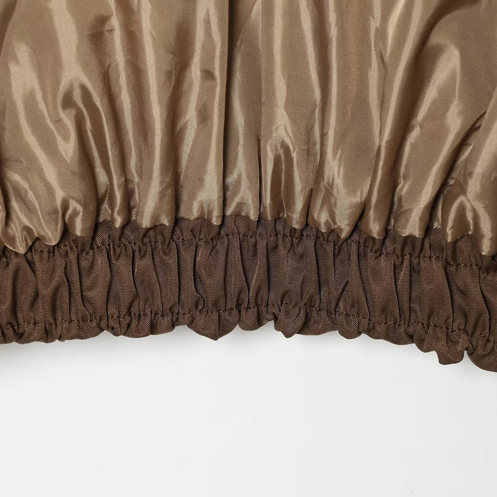 Ladies Lightweight Cropped Bomber Jacket in Oversized Look with Open Shawl Collar Amarae