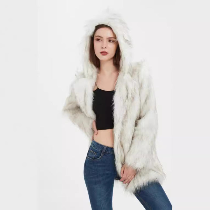 Ladies Cool and Casual Faux Fur Jacket Lune London