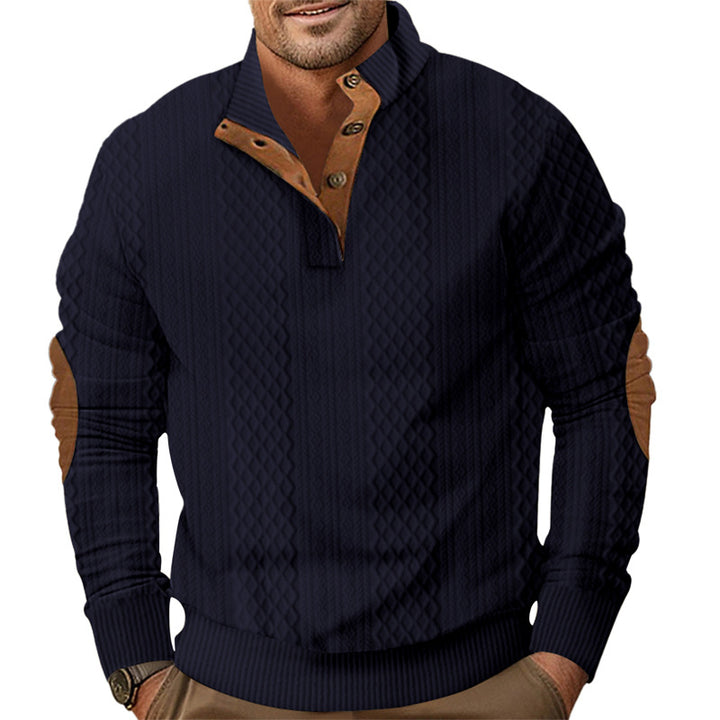Trendy knitted sweater for men with a modern button design and a textured fabric Lune London