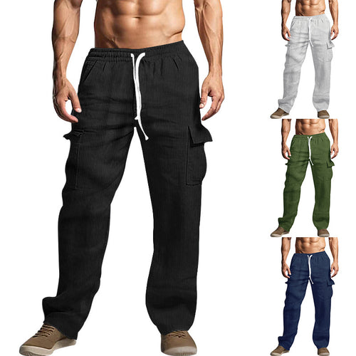 Casual cargo pants for men with practical side pockets and elastic waistband Amarae