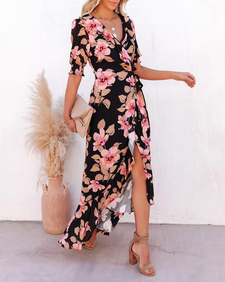 Chic and Stylish Floral Wrap Maxi Dresses for Women