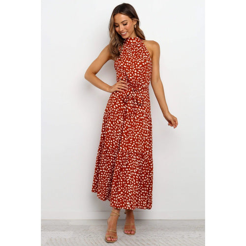 Robe maxi pour femme avec un design élégant à enrouler et un motif à pois moderne Chic & Stil