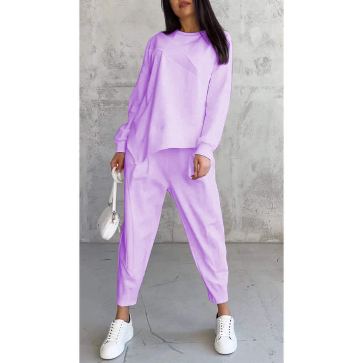 Women's Casual Two-Piece Lounge Set with Oversize Sweatshirt and Tailored Tapered Pants Amarae