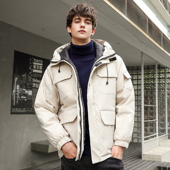 Waterproof utility jacket for men with hood and pockets Lune London