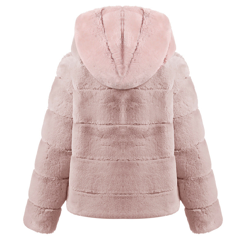 Ladies soft fleece jacket with hood Lune London