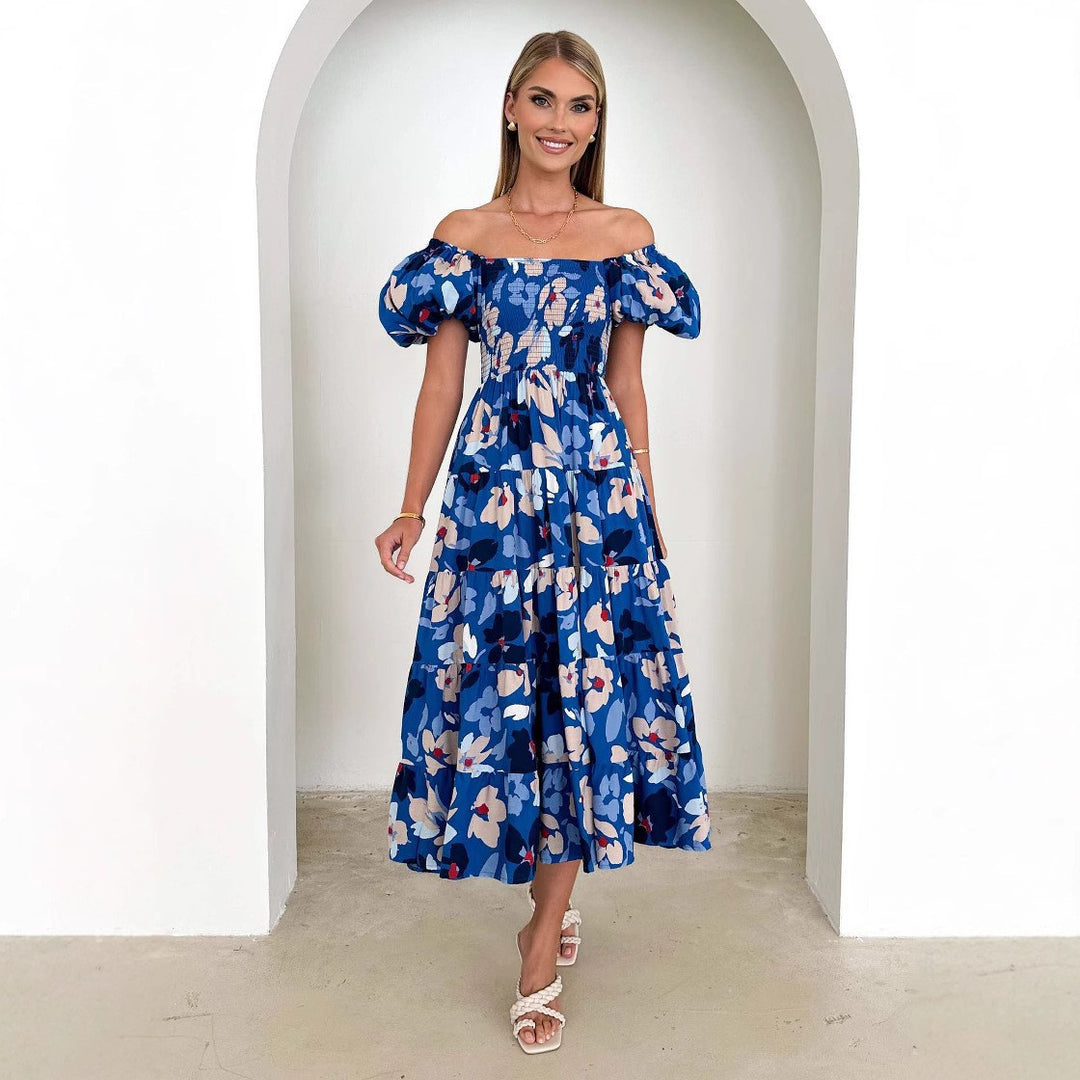 Lune London Off-Shoulder Floral Midi Dress for Women