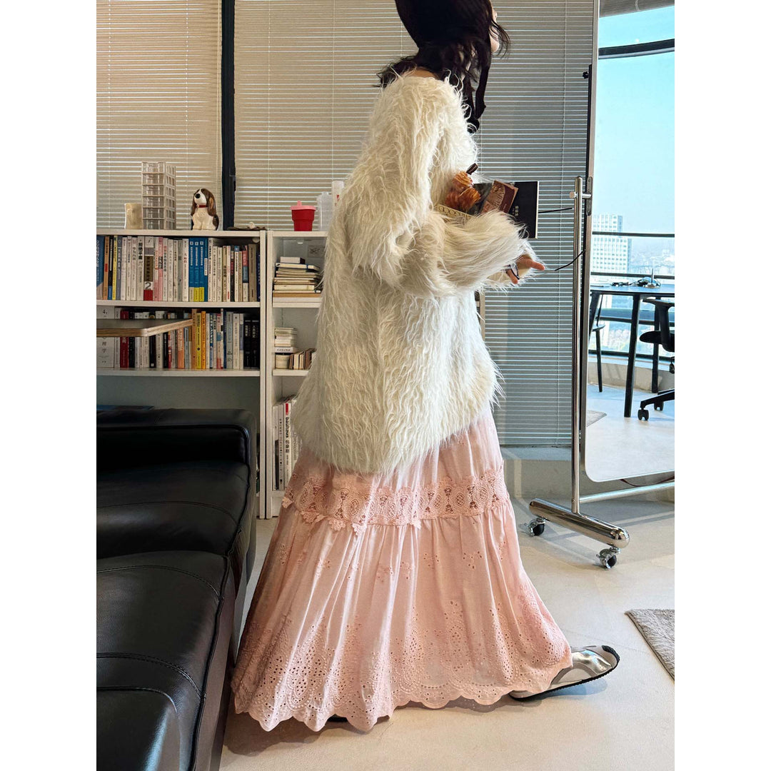 Women’s luxurious oversized faux fur coat with long pile and relaxed silhouette Amarae