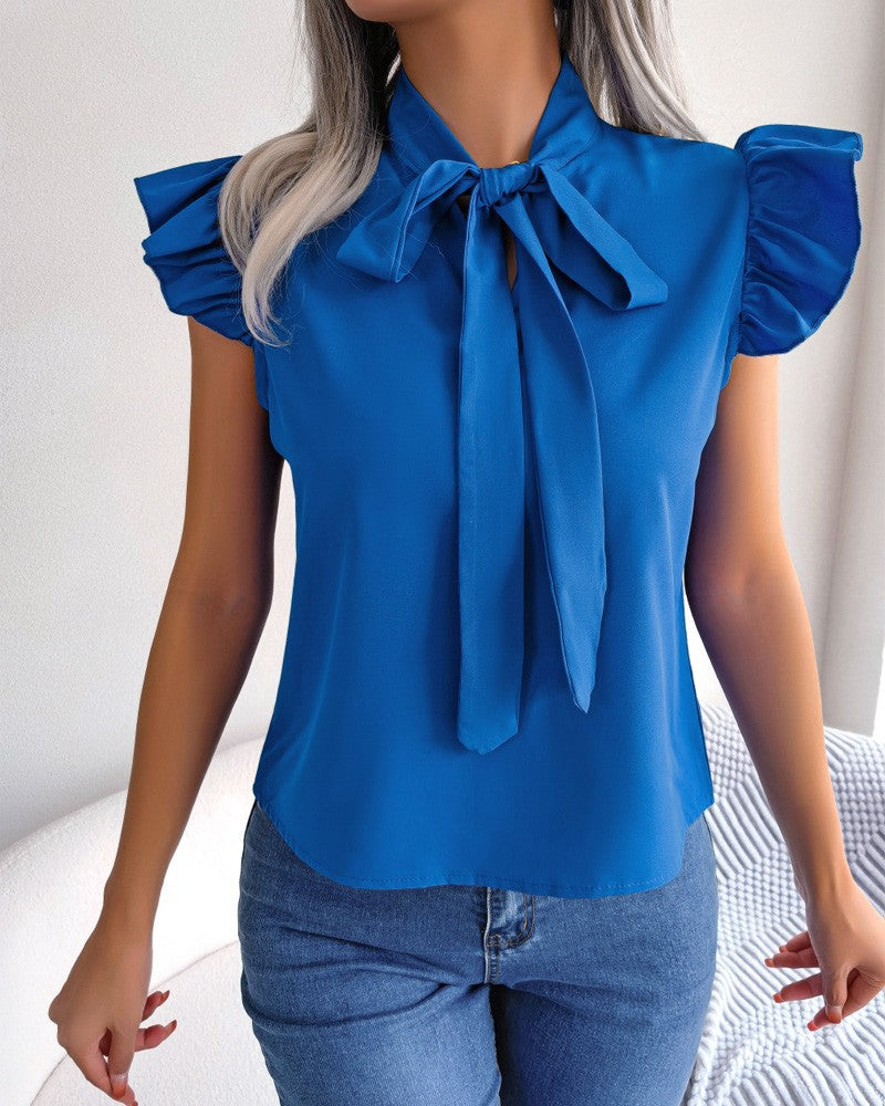 Ladies elegant blouse with bow Lune London