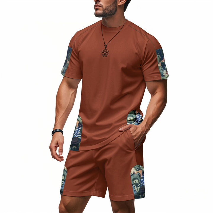 Casual training suit for men with graphic design and comfortable pocket combinations Amarae