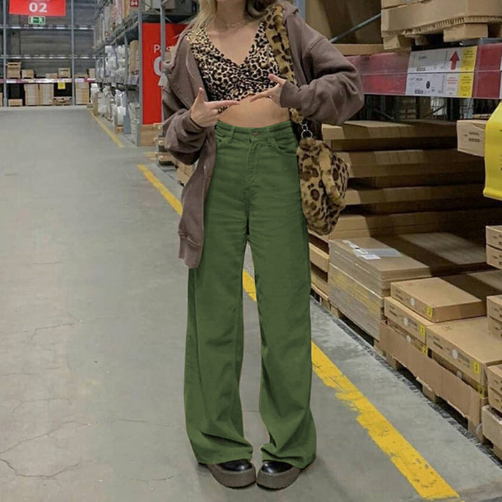 Women's high-waisted wide waistband pants in retro style Amarae
