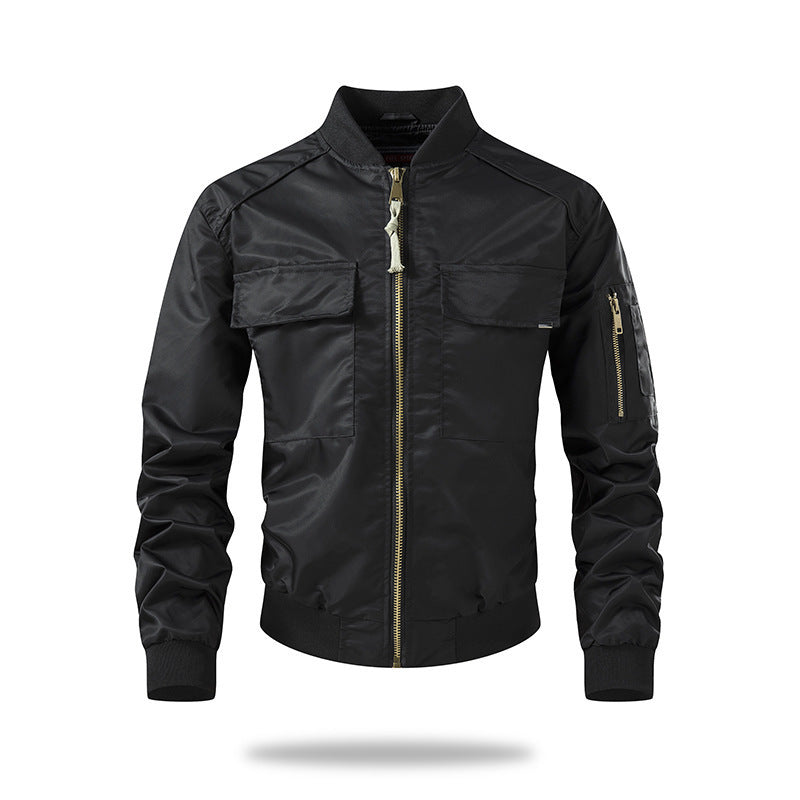 Lightweight bomber jacket for men with multifunctional pockets and elastic edges Lune London