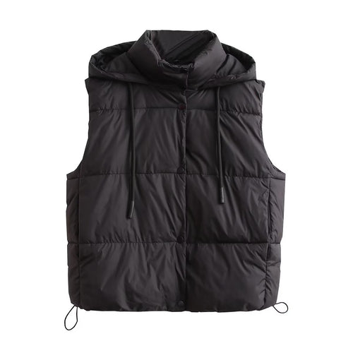 Quilted vest for women with high collar and practical drawstring Amarae