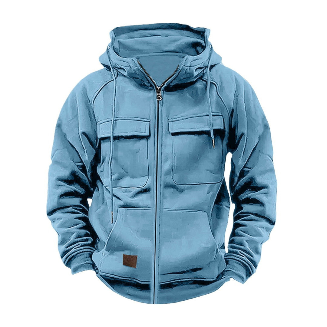 Fleece jacket for men with high collar and practical pockets Lune London