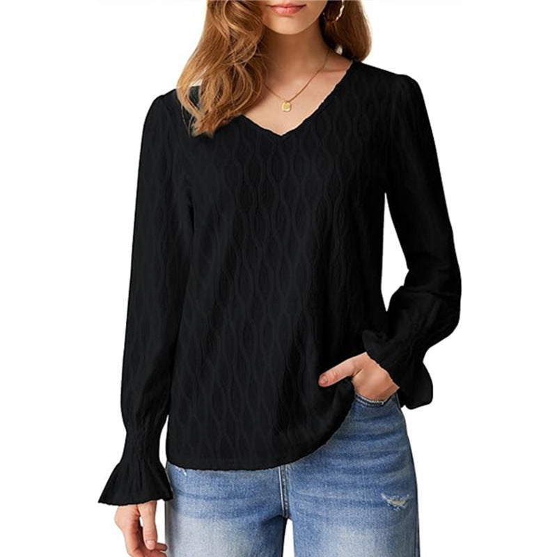 Blouse for women with V-neck and voluminous sleeves Lune London