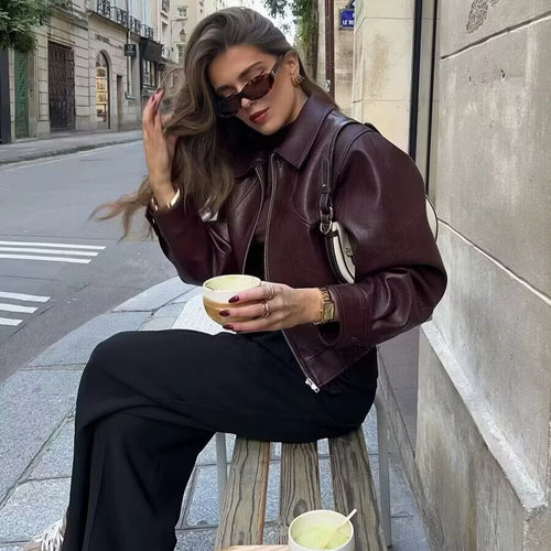 Veste casual femme avec col montant et ceinture élastique