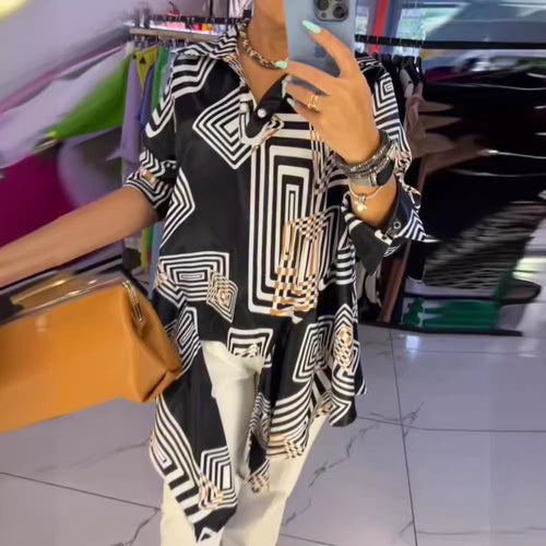 Tunique Femme avec Motif Graphique et Coupe Décontractée Chic & Stil