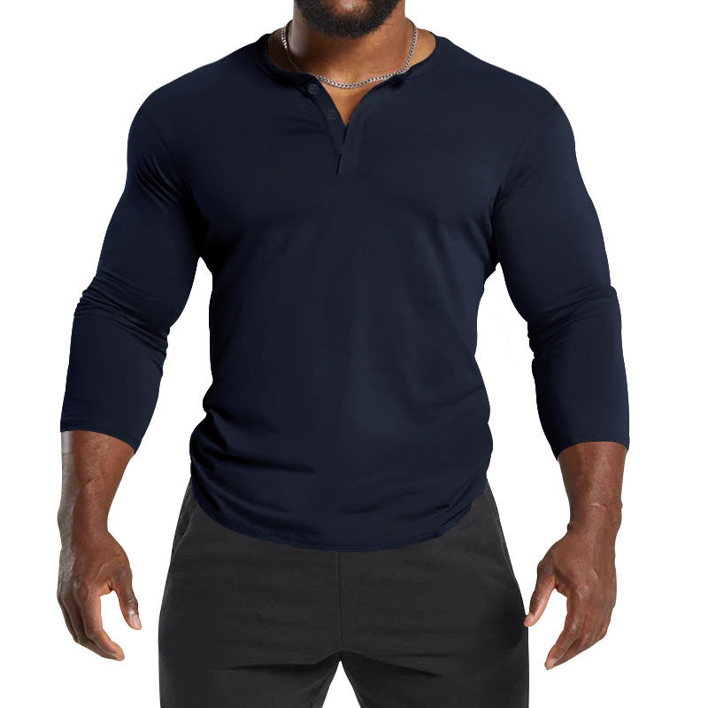 Men's Long Sleeve Henley Shirt with Breathable Material and Modern Cut Lune London