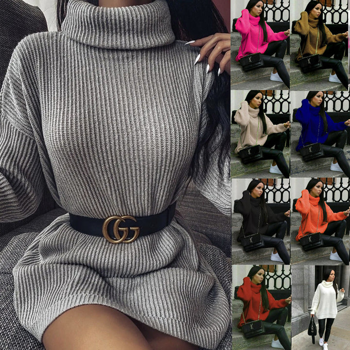 Oversized knitted sweater for women with high collar and relaxed fit Lune London