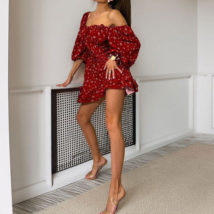 Robe femme décolletée avec motifs floraux et détails froncés Chic & Stil
