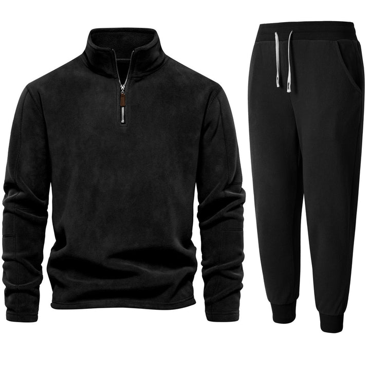 Men's fleece lounge suit with high collar and long pants Lune London