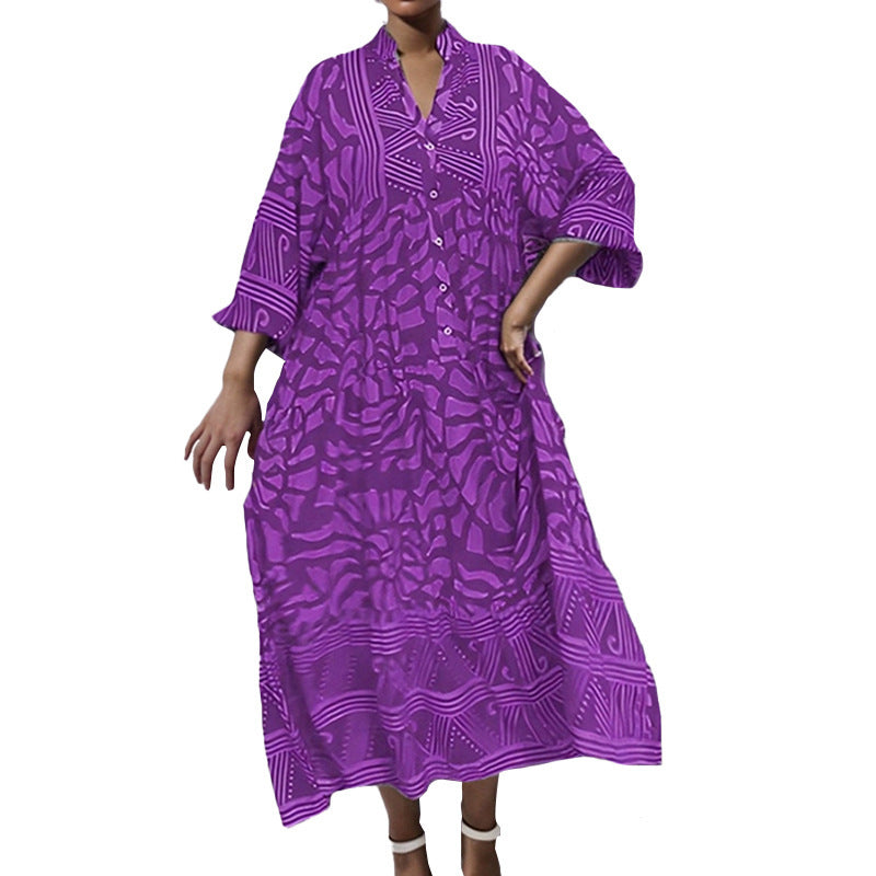 Women's long sleeve tunic dress with modern graphic pattern Lune London