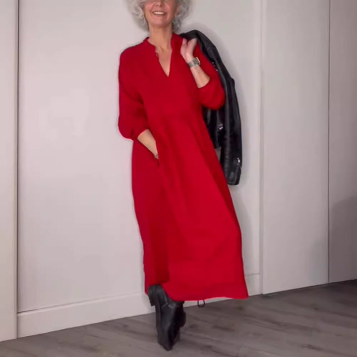Elegant maxi dresses for women with a loose fit and long sleeves Lune London