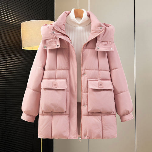 Functional and stylish women's winter jacket with pockets and hood Amarae