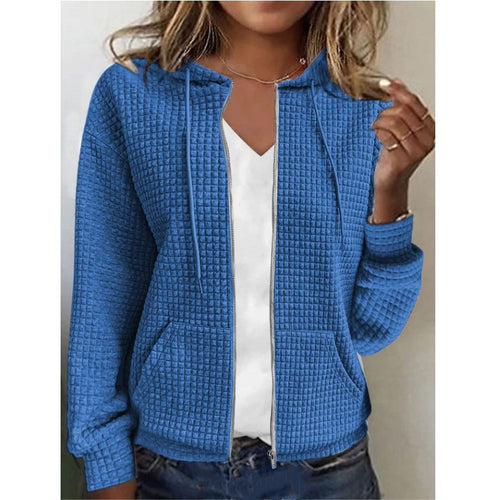 Hooded jacket for women with embossed design and practical pockets Amarae