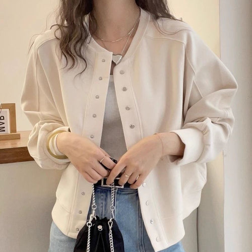 Veste de collège sportive pour femme avec pressions brillantes Chic & Stil