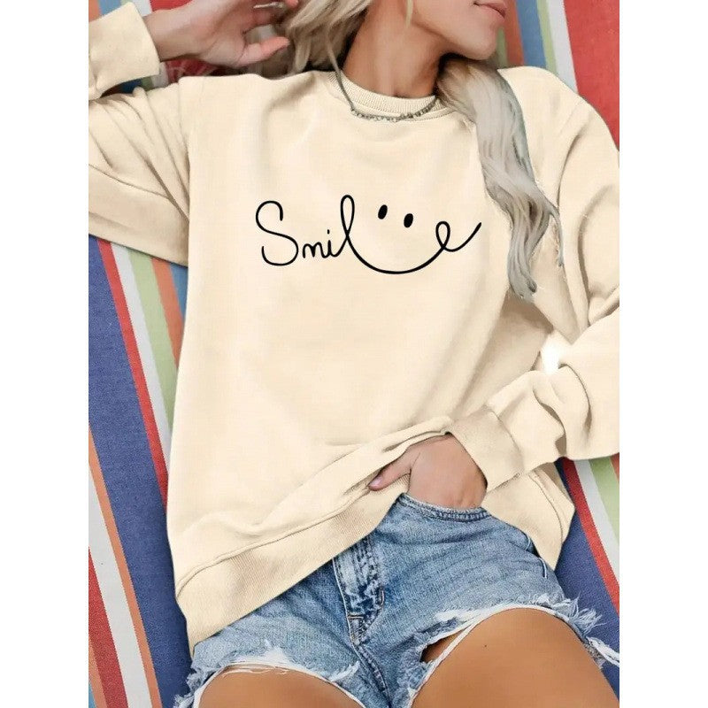 Sweat-shirt pour femmes avec lettrage décontracté et coupe confortable Chic & Stil
