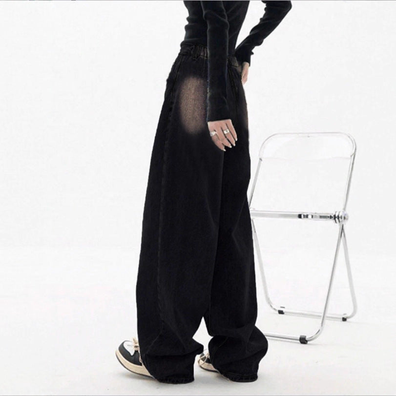 Women's High-Waisted Baggy Jeans made of Denim with Extra Wide Leg and Used-Fade Amarae