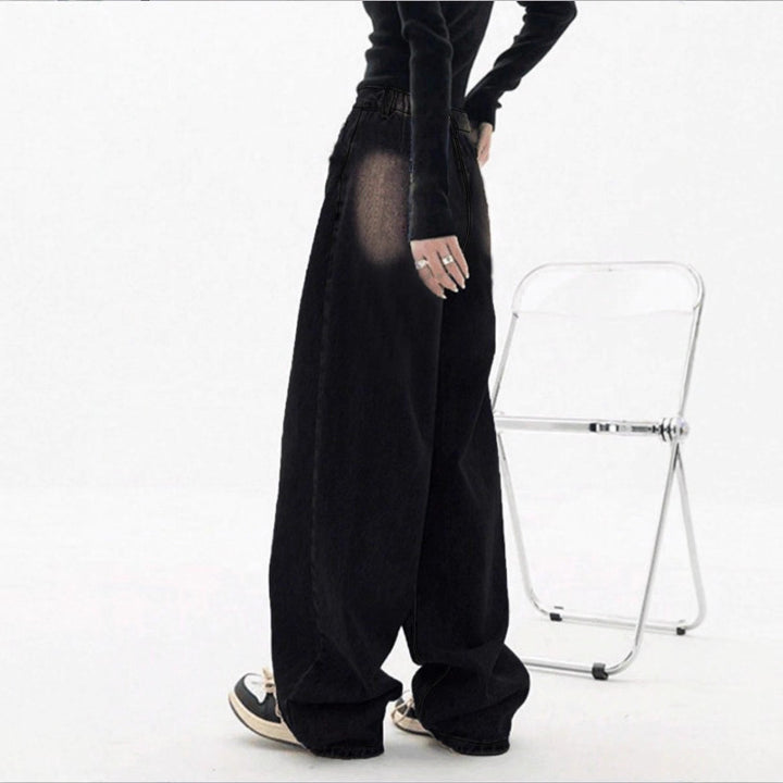Women's High-Waisted Baggy Jeans made of Denim with Extra Wide Leg and Used-Fade Amarae