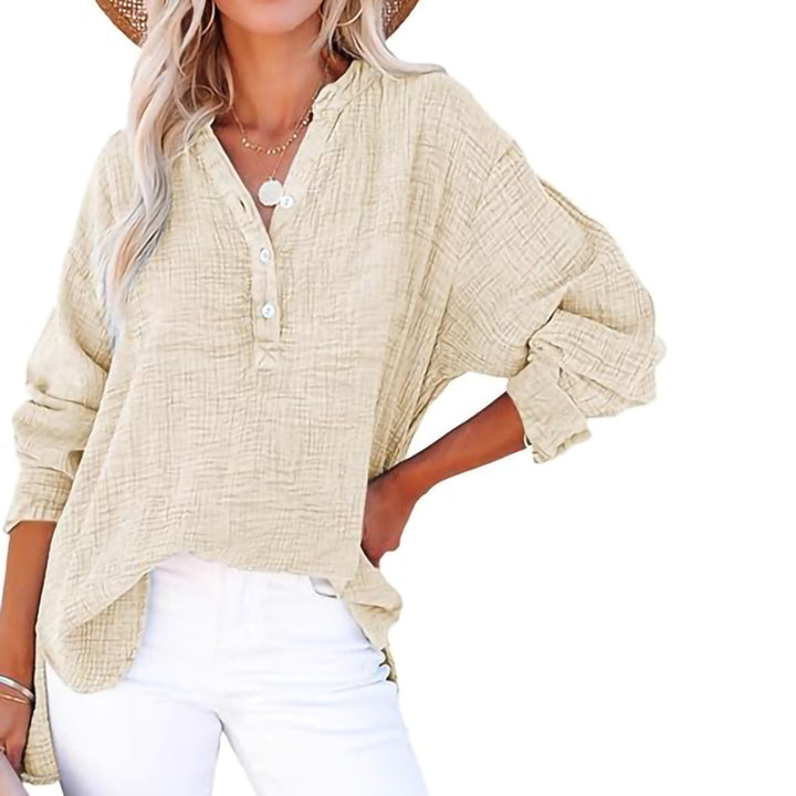 Woman Oversized Casual Shirt with Button Placket Amarae