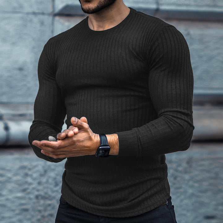 Men Long Sleeve T-Shirt with a fine ribbed structure Lune London