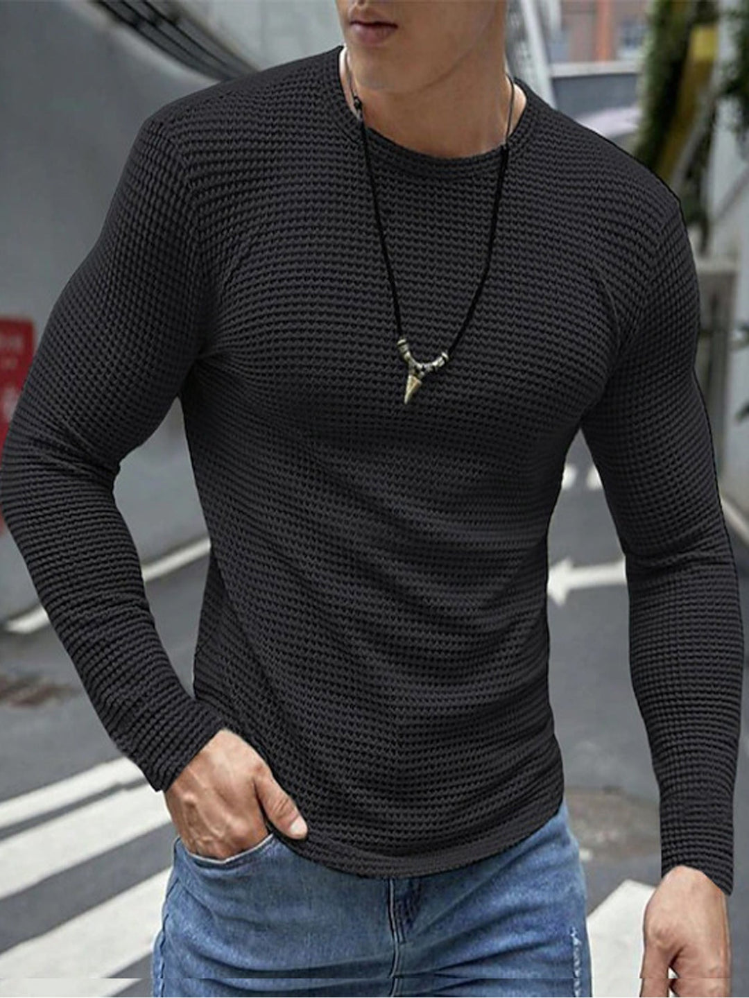 Men's Long-Sleeve Shirt Made Of Textured Material Lune London