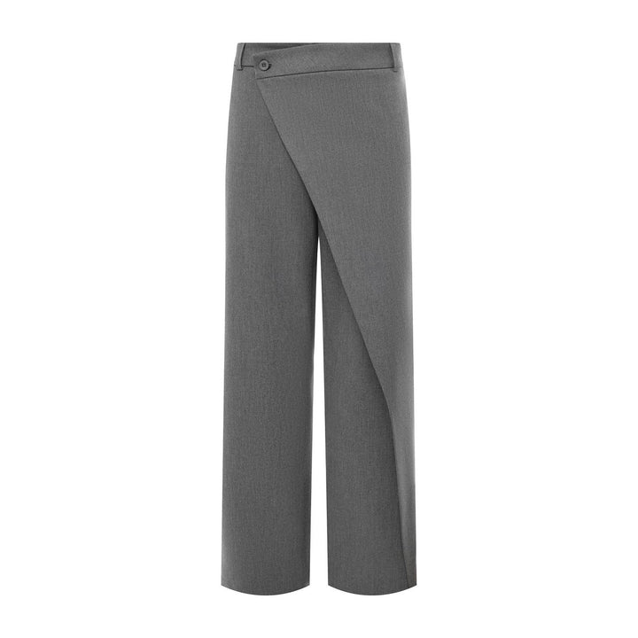Elegant high-regular trousers for women with asymmetric cut Lune London