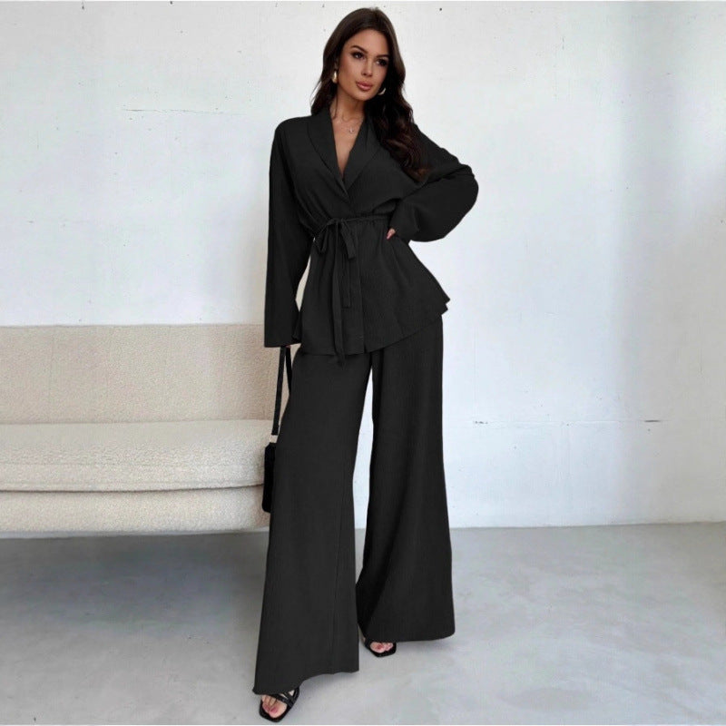 Women's Elegant Wrap Jumpsuit with Wide Palazzo Leg Amarae