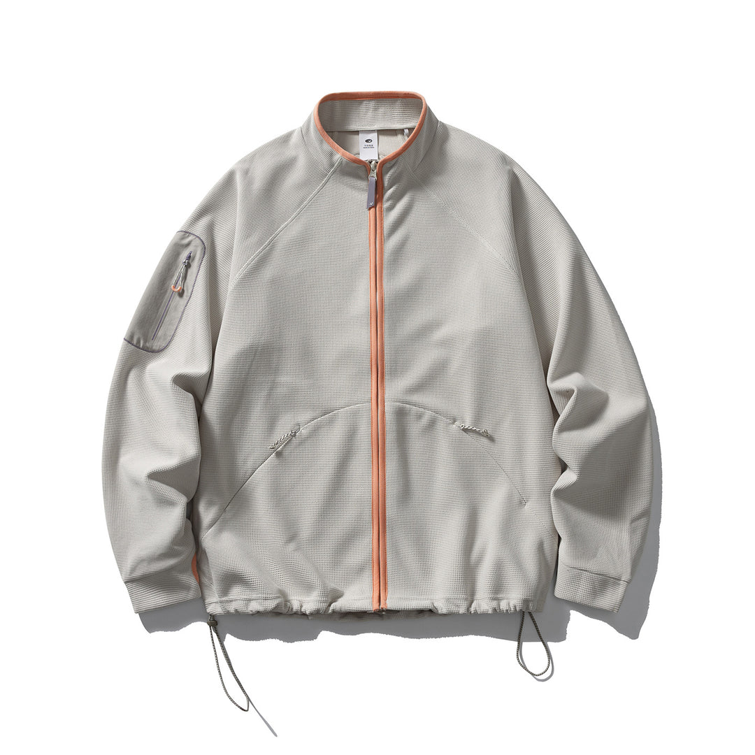 Unisex Structured Fleece Jacket with Zipper, Arm Pocket and Drawstring Amarae