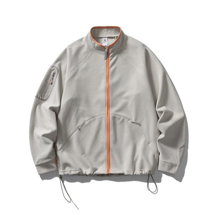 Unisex Structured Fleece Jacket with Zipper, Arm Pocket and Drawstring Amarae