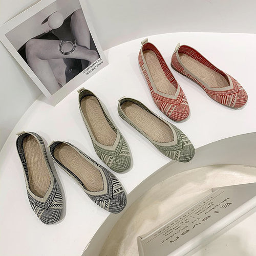 Comfortable textile ballet flats for women with an airy cut and an ergonomic insole Amarae