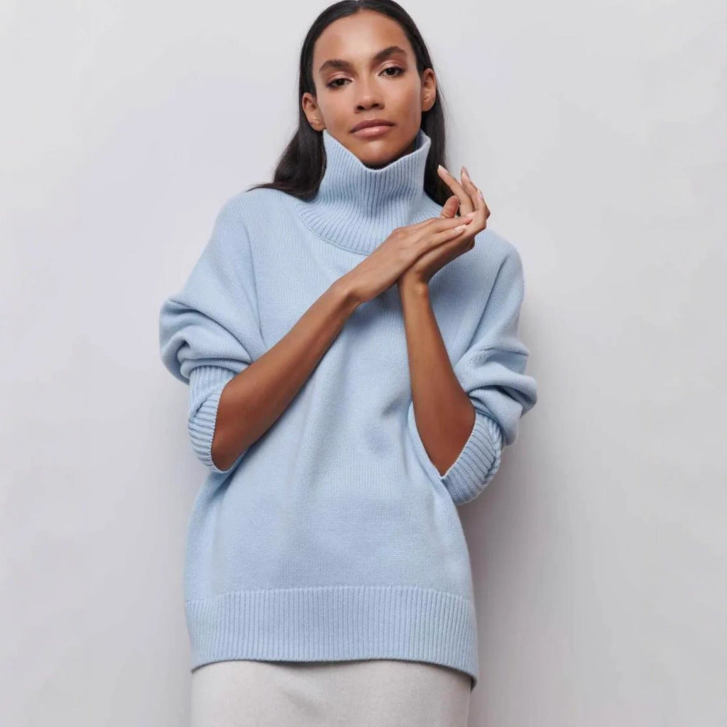 Women's Oversized Turtleneck Sweater Made Of Soft Knit Lune London