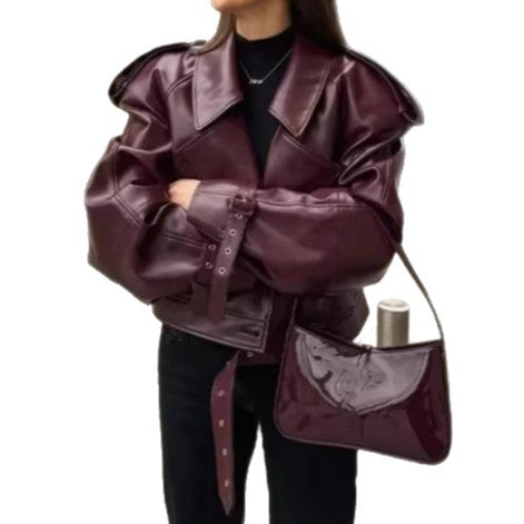 Fashionable ladies' faux leather jacket Lune London