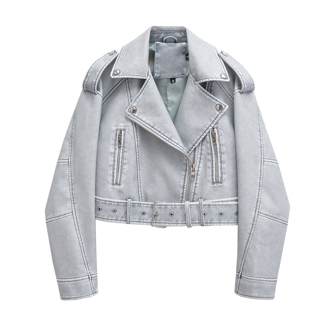 Ladies trendy biker jacket in denim Lune London