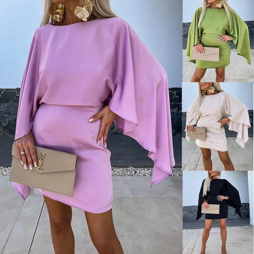 Elegant mini dress for women with a fluid cut and statement sleeves Amarae
