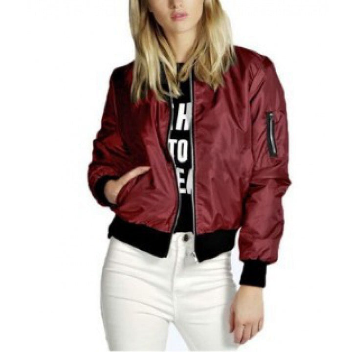 Women's bomber jacket with a shiny surface and practical pockets Lune London