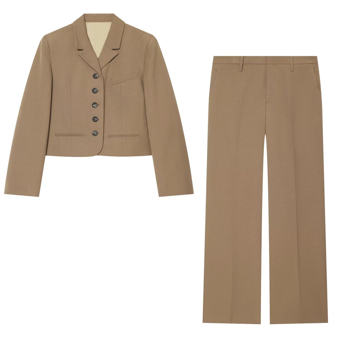 Women Wide High Waist Trousers with Pleats and Belt Loops Amarae