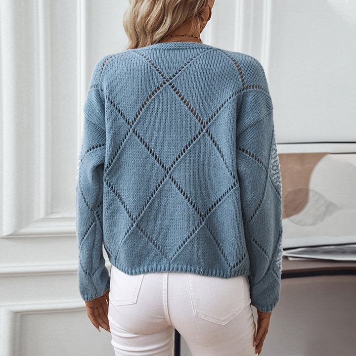 Fashion women's sweater with an intricate knit design and sparkling elements Lune London