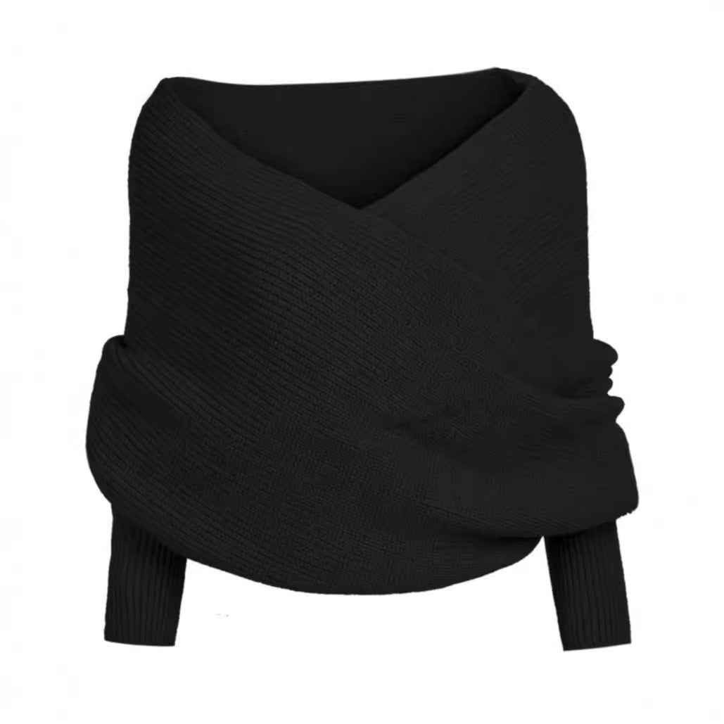 Women Large Knitted Scarf with an Innovative Knot Design and Soft Material Lune London