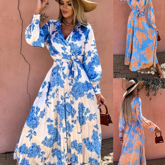 Lune London Women's Floral Print Maxi Wrap Dress