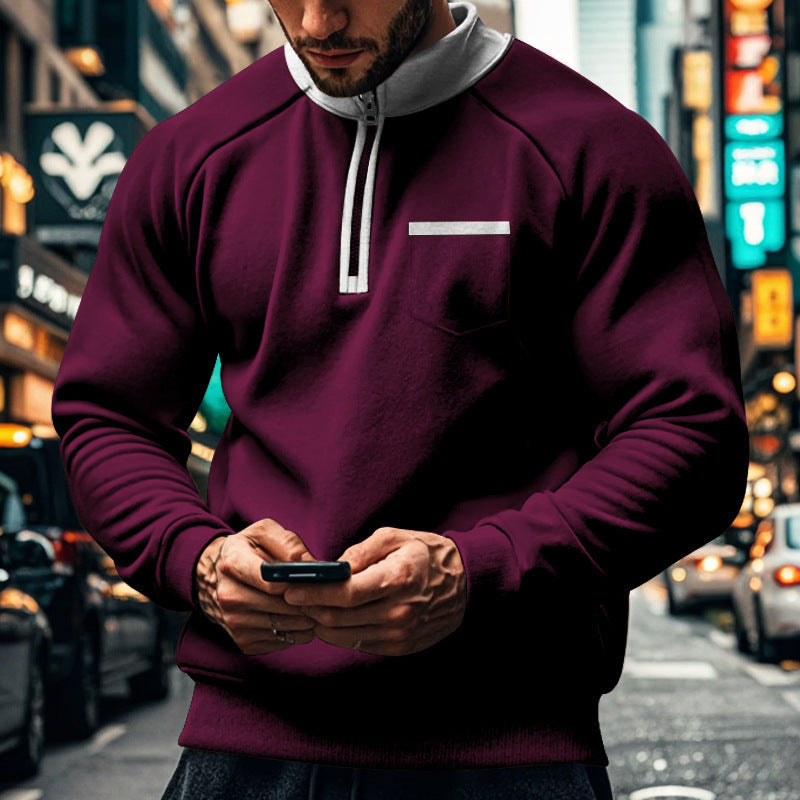 Functional pullover for men with short zip Lune London